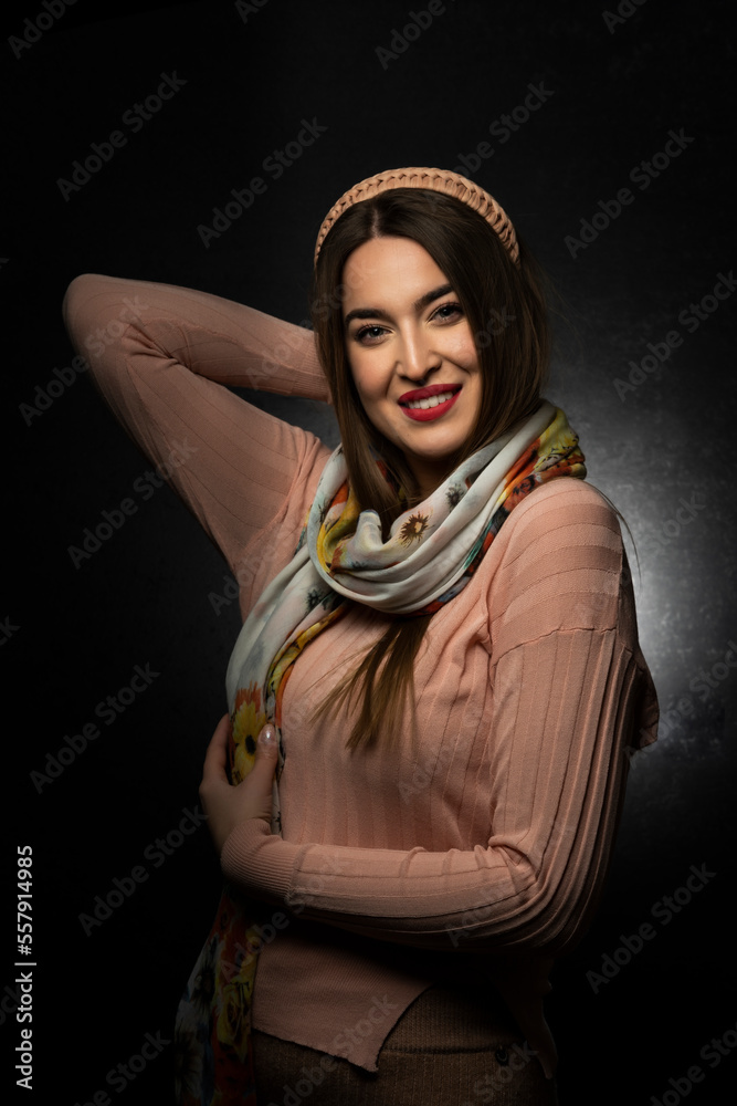 Portrait of a smiling young woman.Studio concept. Portrait of a smiling young woman.Studio concept.