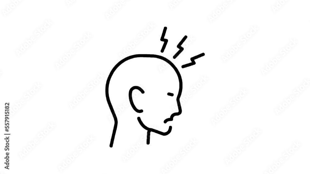 Animation illustrating Stress and headache side on white background. Animation illustrating Stress and headache side on white background.