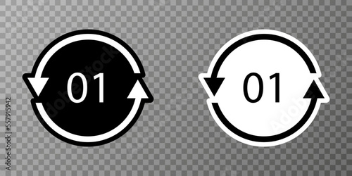 PET 01 recycling code symbol. Plastic recycling vector polyethylene sign.