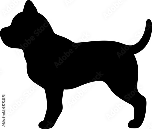 Simple and cute silhouette of Pitbull in side view