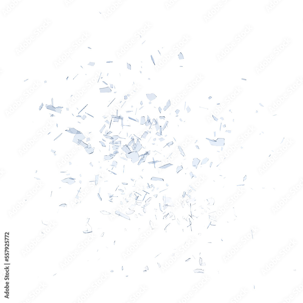 Glass debris isolated transparent backgound 3d rendering Glass debris isolated transparent backgound 3d rendering