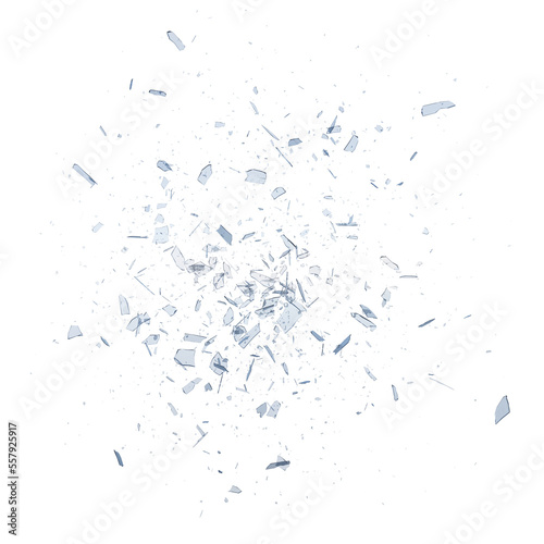 Glass debris isolated transparent backgound 3d rendering