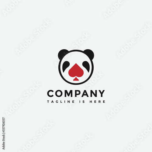 Unique Bear Head and Spade Round Logo for Gaming, Gambling and Chip Sales Companies (ID: 557926357)