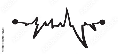 Cartoon heartbeat line pulse, wave. Heart cardiogram. Drawing rhythm line pattern. Heart beat ecg; ekg concept. Echocardiogram logo. human, heart rate and plus and minus result