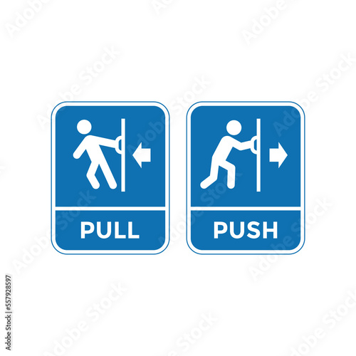 push and pull sign template vector, door sign