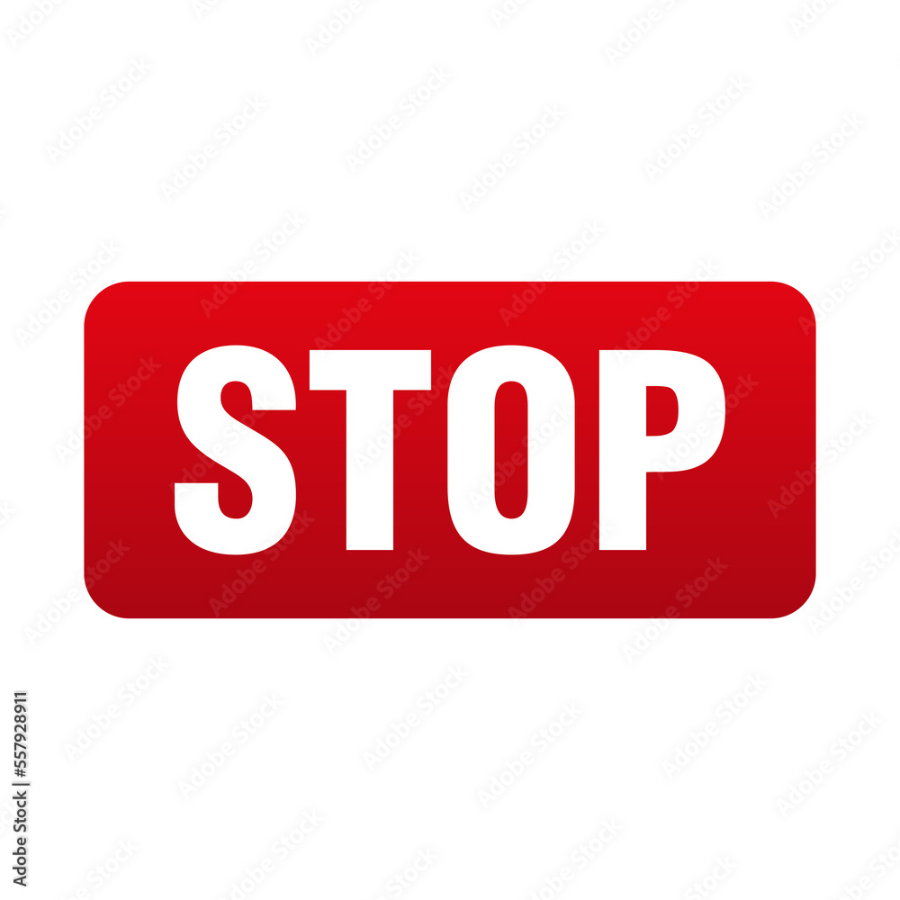 Red Stop Button on Transparent Background Red Stop Button on Transparent Background