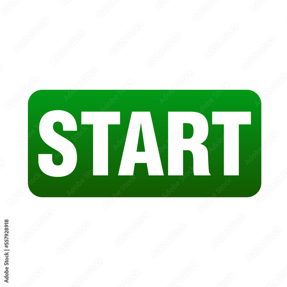 Green Start Button on Transparent Background Green Start Button on Transparent Background