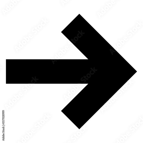 Forward Direction Arrow Icon on Transparent Background