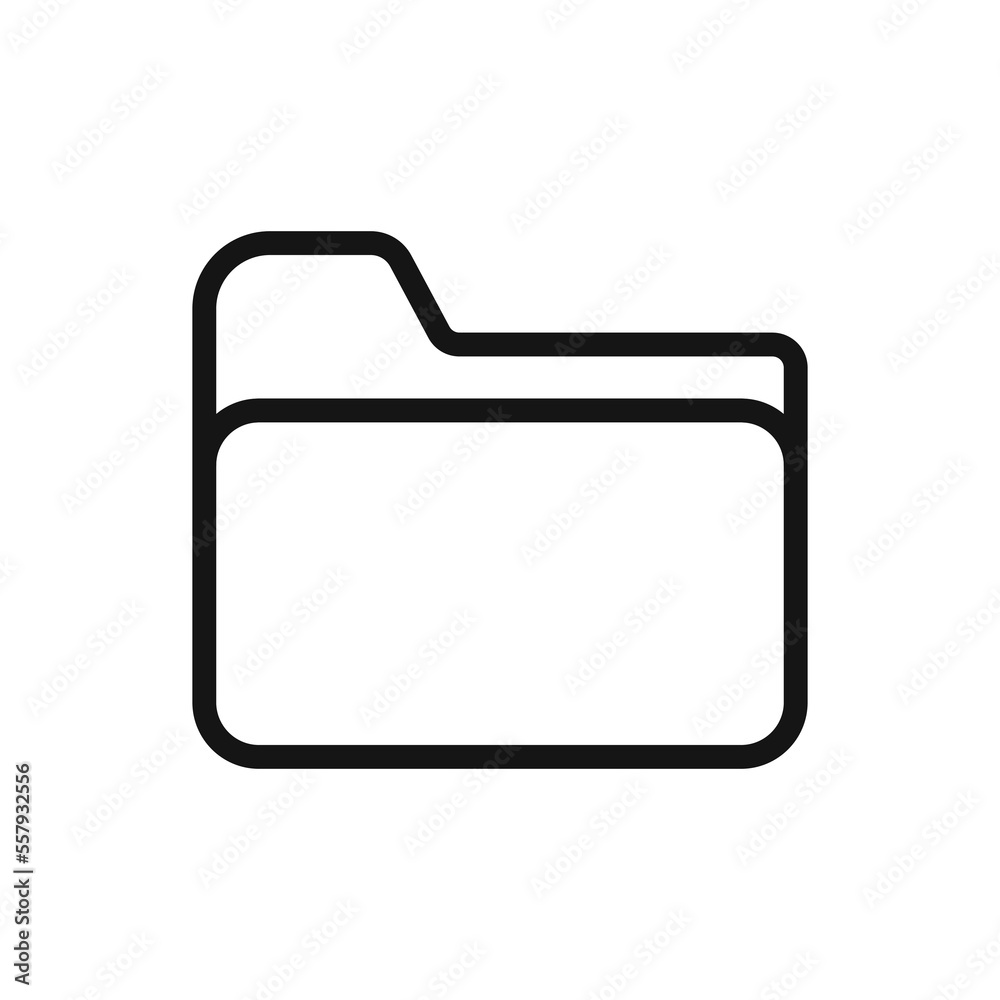 Folder line icon isolated on white background. Black flat thin icon on modern outline style. Linear symbol and editable stroke. Simple and pixel perfect stroke vector illustration. Folder line icon isolated on white background. Black flat thin icon on modern outline style. Linear symbol and editable stroke. Simple and pixel perfect stroke vector illustration.