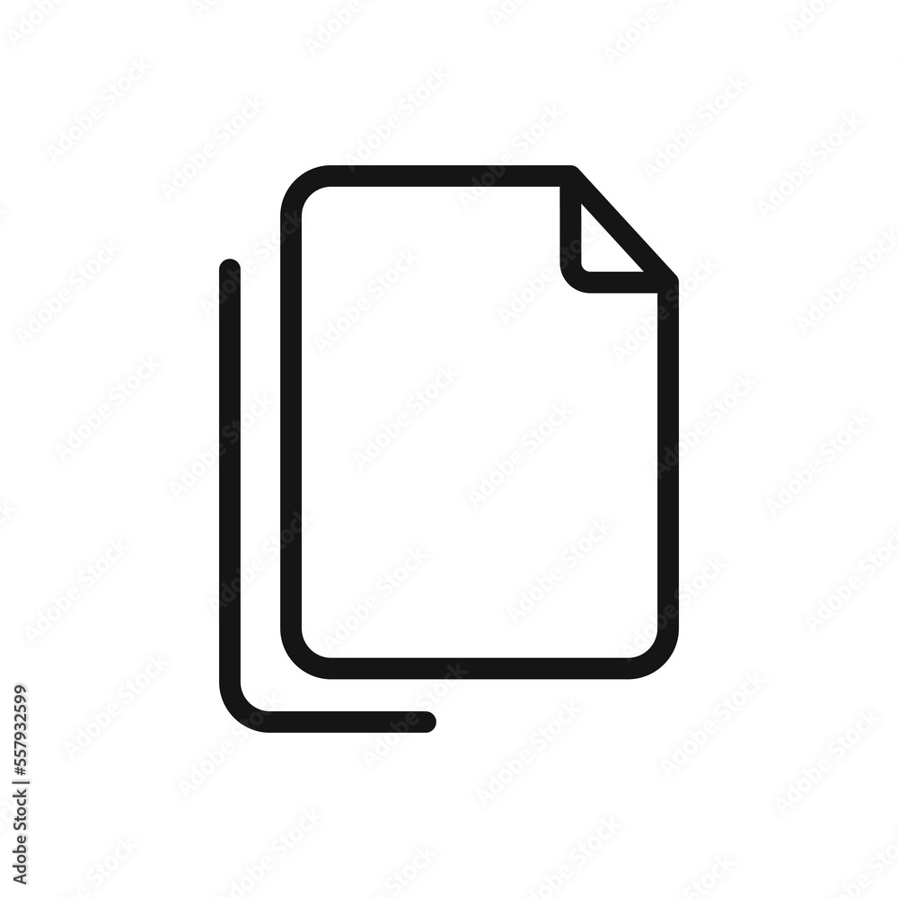 Copy file line icon isolated on white background. Black flat thin icon on modern outline style. Linear symbol and editable stroke. Simple and pixel perfect stroke vector illustration. Copy file line icon isolated on white background. Black flat thin icon on modern outline style. Linear symbol and editable stroke. Simple and pixel perfect stroke vector illustration.