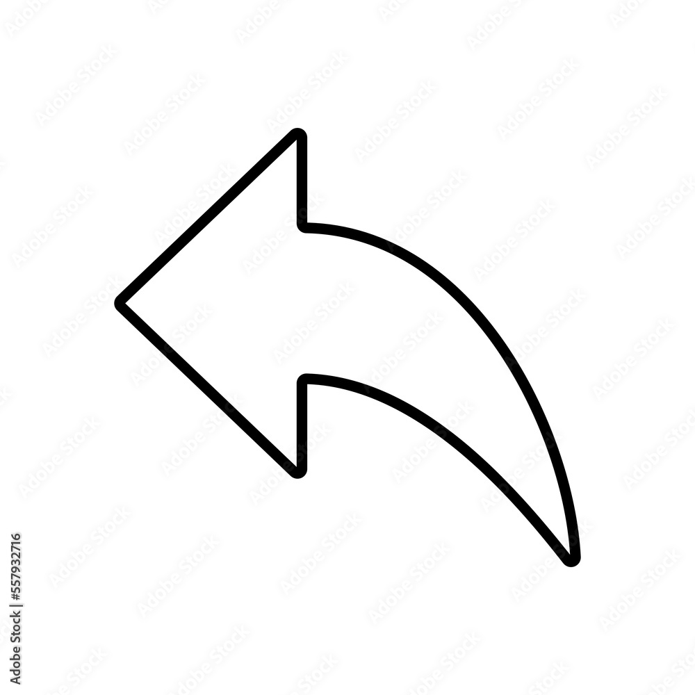 Arrow undo icon line isolated on white background. Black flat thin icon on modern outline style. Linear symbol and editable stroke. Simple and pixel perfect stroke vector illustration. Arrow undo icon line isolated on white background. Black flat thin icon on modern outline style. Linear symbol and editable stroke. Simple and pixel perfect stroke vector illustration.