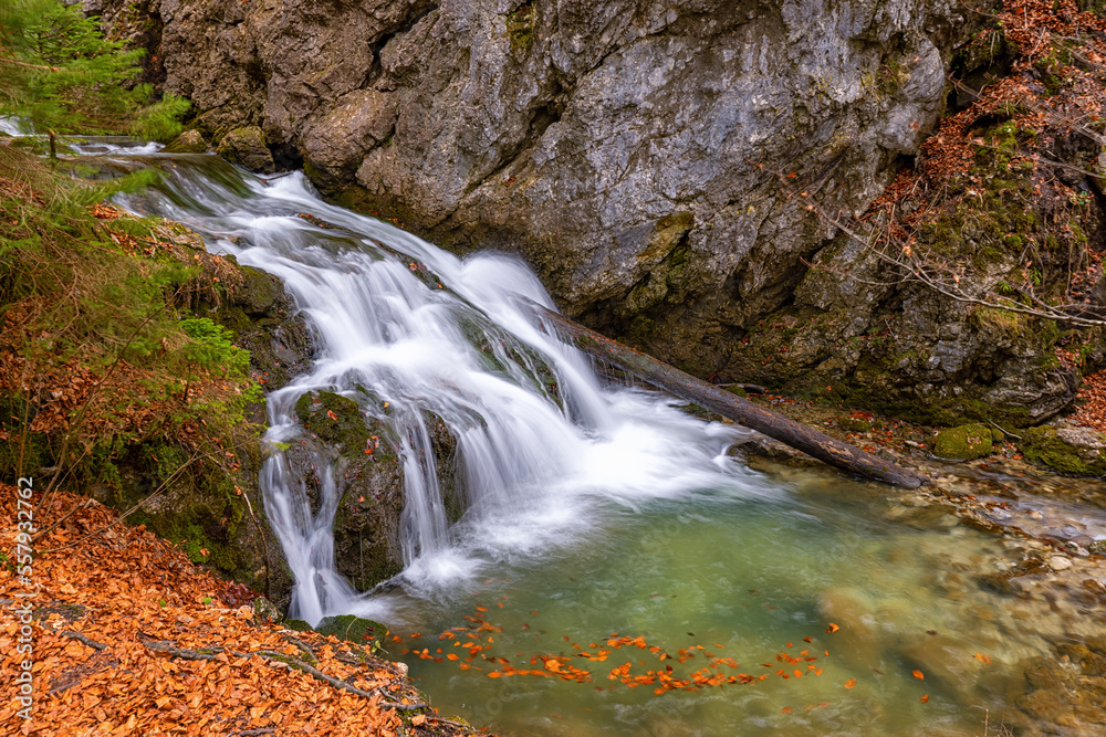 Wasserfall im herbstlichen Wald