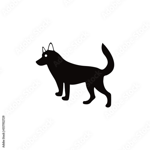 Dog animal vector logo design . icon logo . silhouette logo 