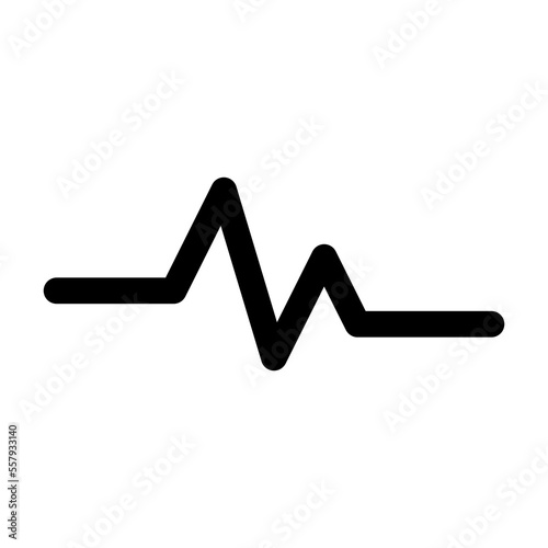 Pulse icon line isolated on white background. Black flat thin icon on modern outline style. Linear symbol and editable stroke. Simple and pixel perfect stroke vector illustration.