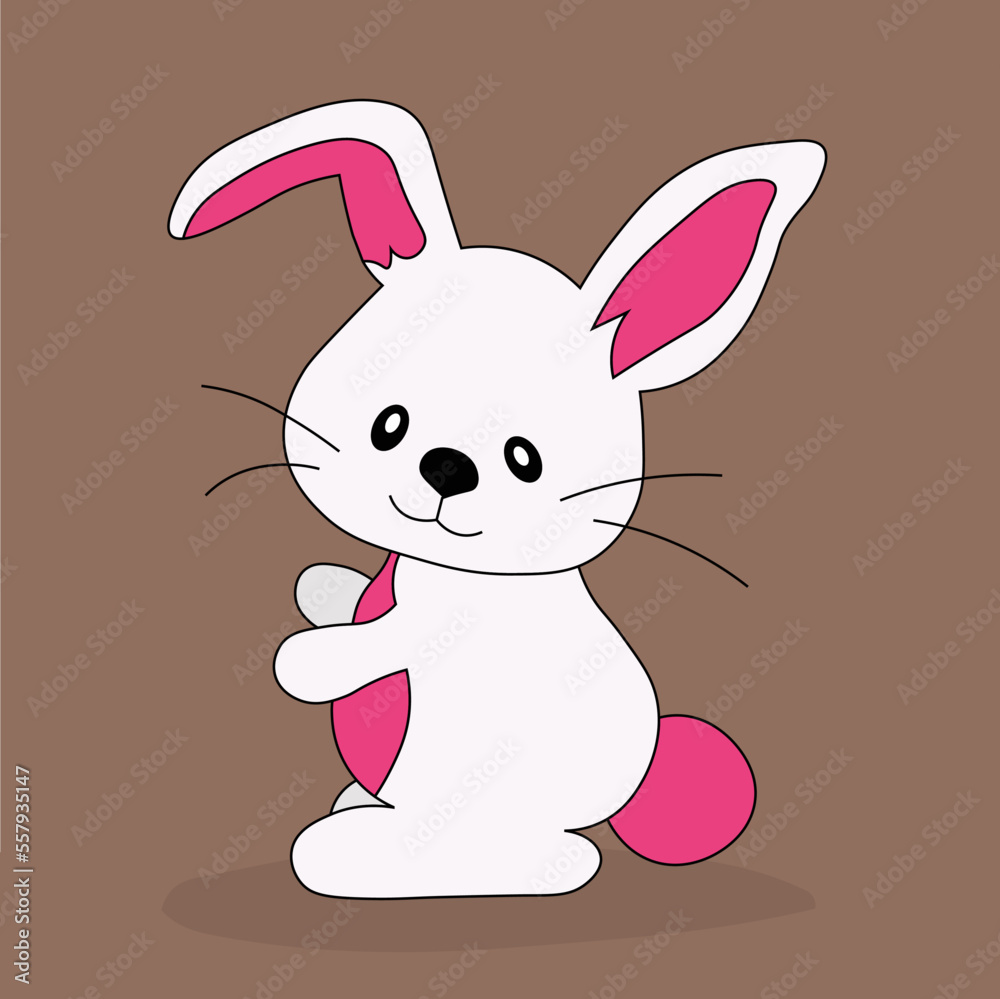 Obraz premium Cartoon of white rabbit animal vector