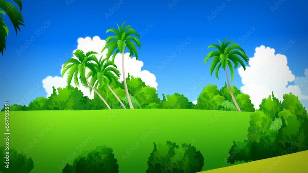 Animated tropical island illustration Animated tropical island illustration