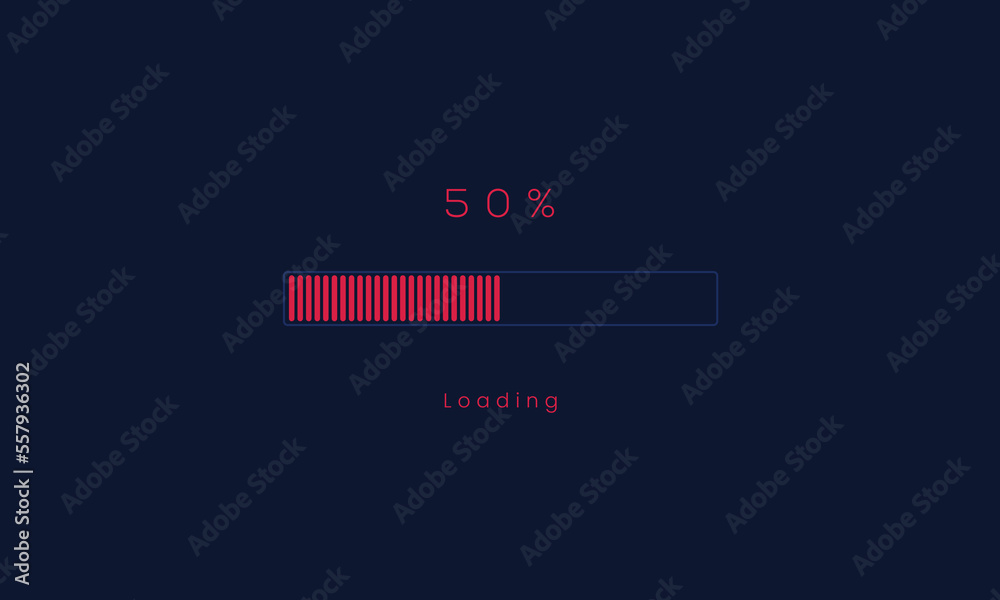 50 percent uploading Progress bar, red Loading and processing menu bar design. 50 percent uploading Progress bar, red Loading and processing menu bar design.