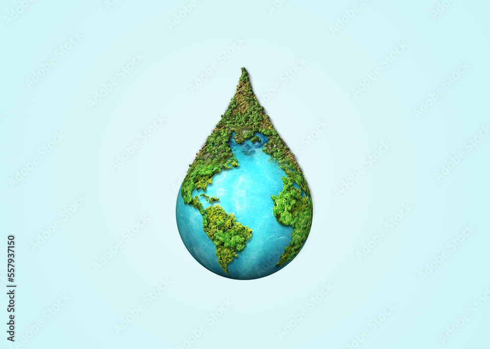 World Water Day 3d Concept. Every Drop Matters. Saving water and world ...