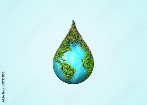 World Water Day 3d Concept. Every Drop Matters. Saving water and world environmental protection concept- Environment day