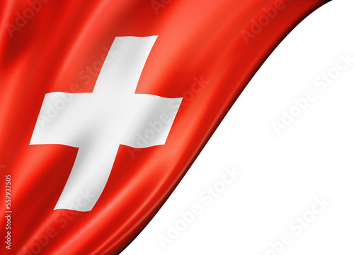 Fotografie Swiss flag isolated on white banner