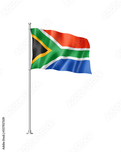 South African flag isolated on white photo