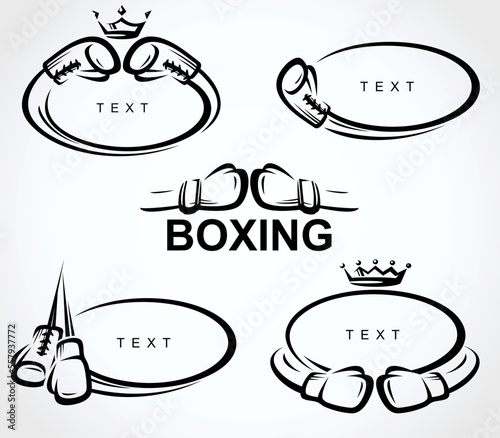 Boxing icon set. Collection element boxing. Vector