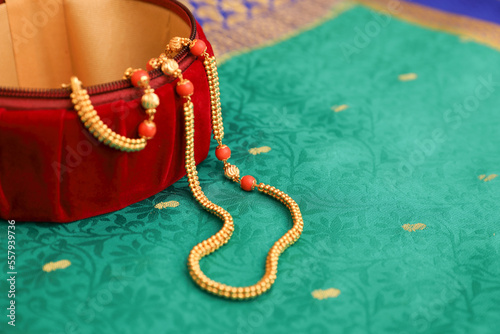 Indian Traditional Designer Mugappu gold Chain for Women	
 photo