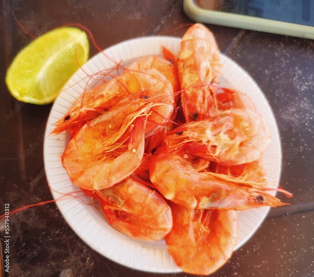 shrimps on a plate