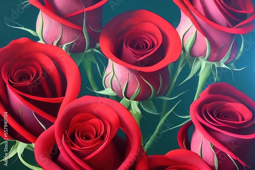 Closeup of Red Roses  (Gene...