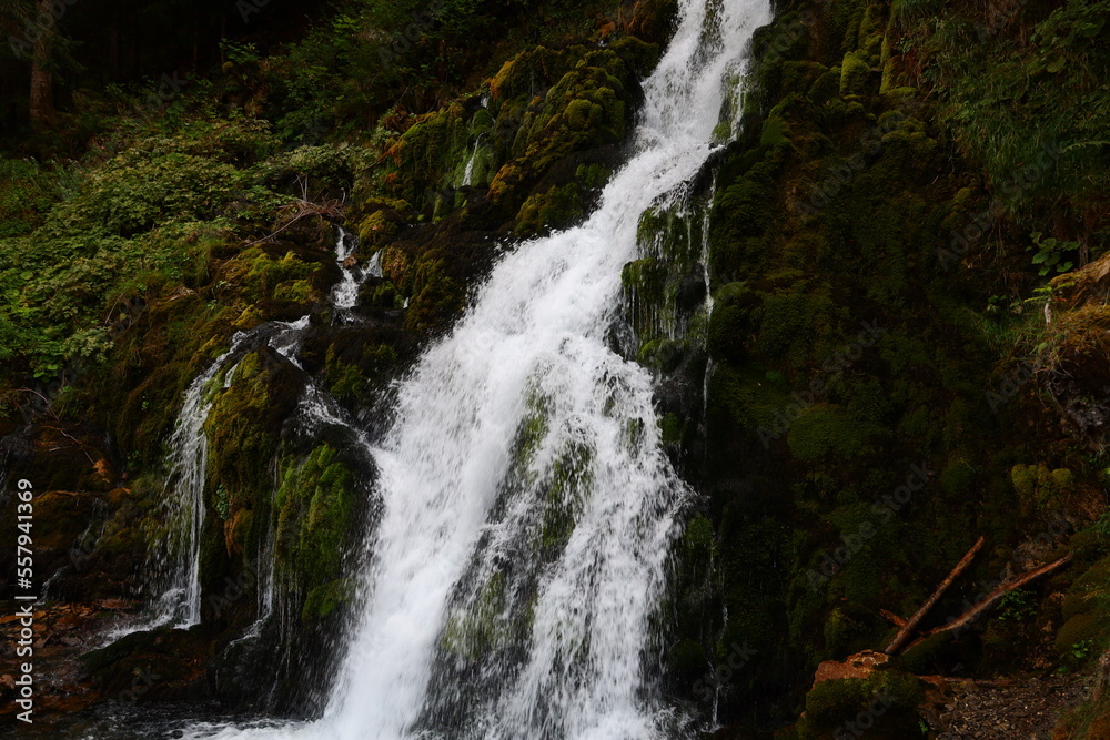 View on a waterfall in the Haute-Savoie region in France View on a waterfall in the Haute-Savoie region in France