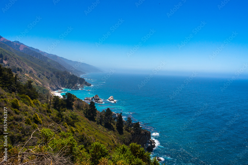Big Sur along the coast of California on a scenic drive 