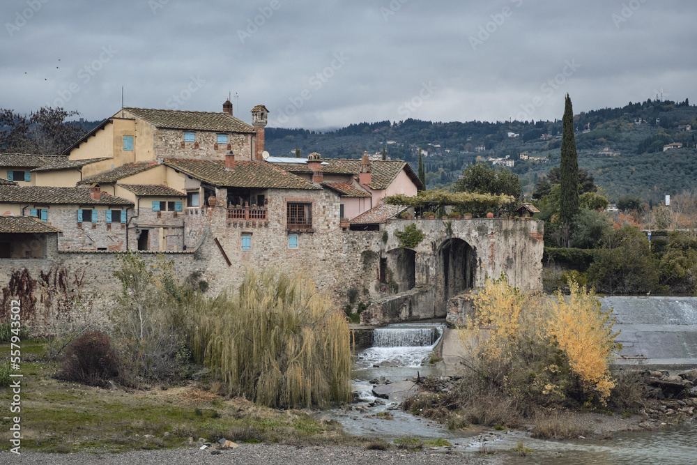 The house by Arno river near Florence, Italy