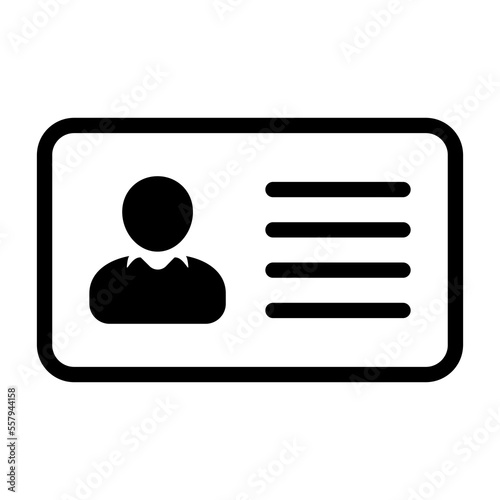 ID Card icon collection. Employee clerk card, driver license, Identification card, staff identification card symbol. Design for website and mobile app.