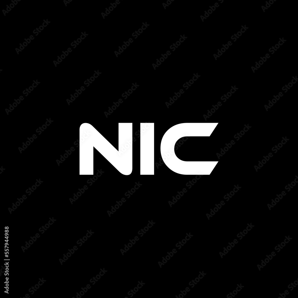 NIC letter logo design with black background in illustrator, vector logo modern alphabet font overlap style. calligraphy designs for logo, Poster, Invitation, etc. NIC letter logo design with black background in illustrator, vector logo modern alphabet font overlap style. calligraphy designs for logo, Poster, Invitation, etc.