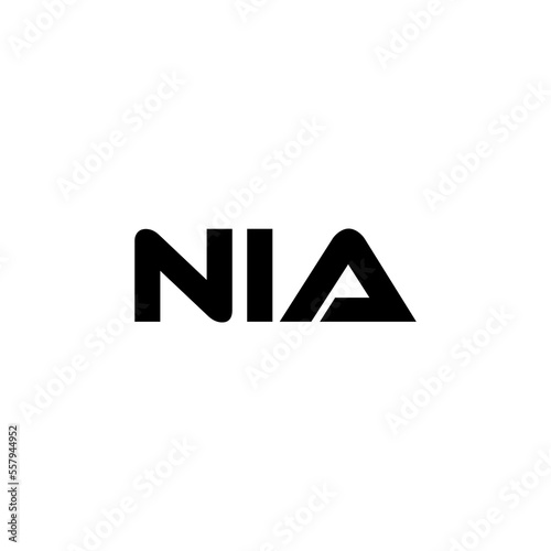 NIA letter logo design with white background in illustrator, vector logo modern alphabet font overlap style. calligraphy designs for logo, Poster, Invitation, etc. photo