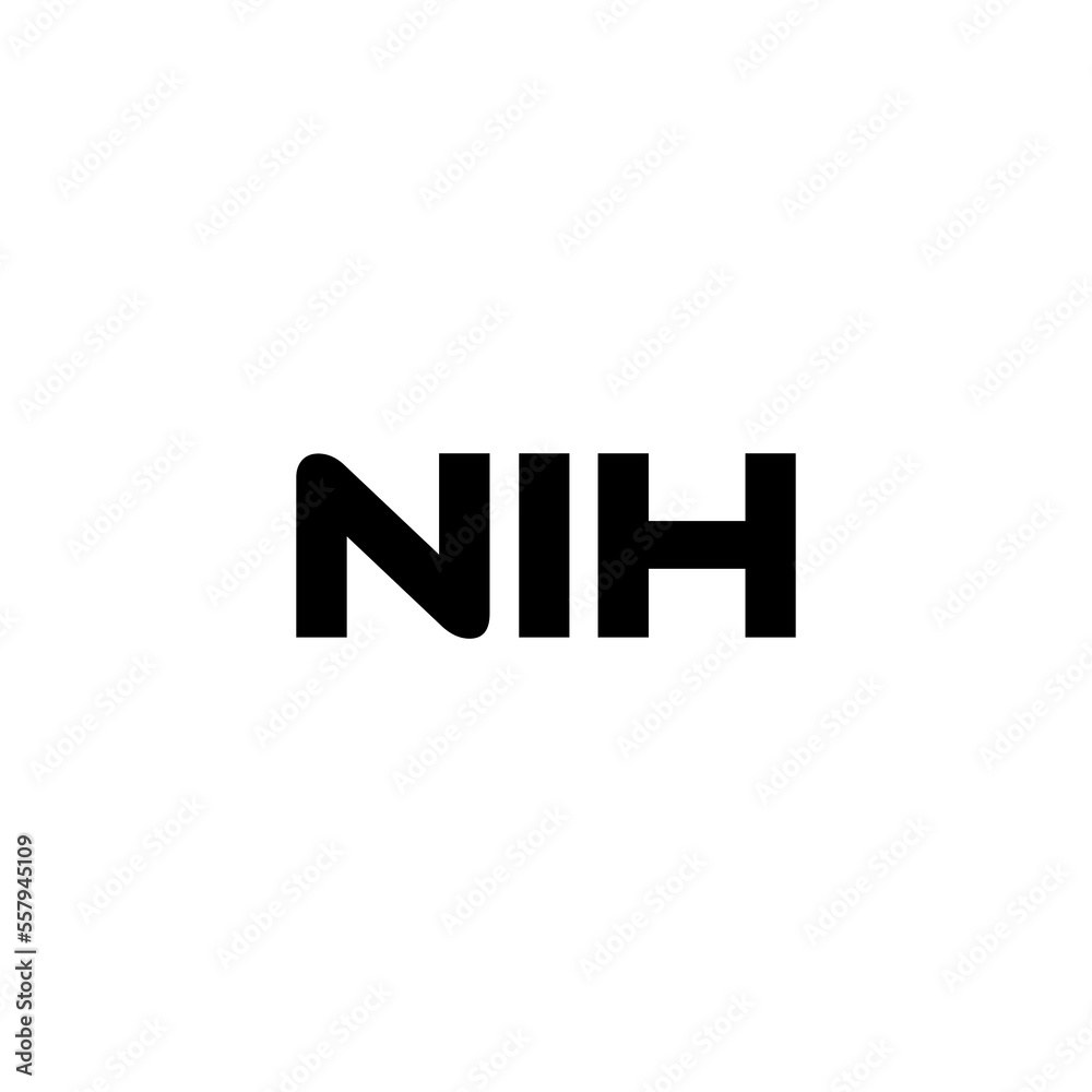 NIH letter logo design with white background in illustrator, vector logo modern alphabet font overlap style. calligraphy designs for logo, Poster, Invitation, etc.