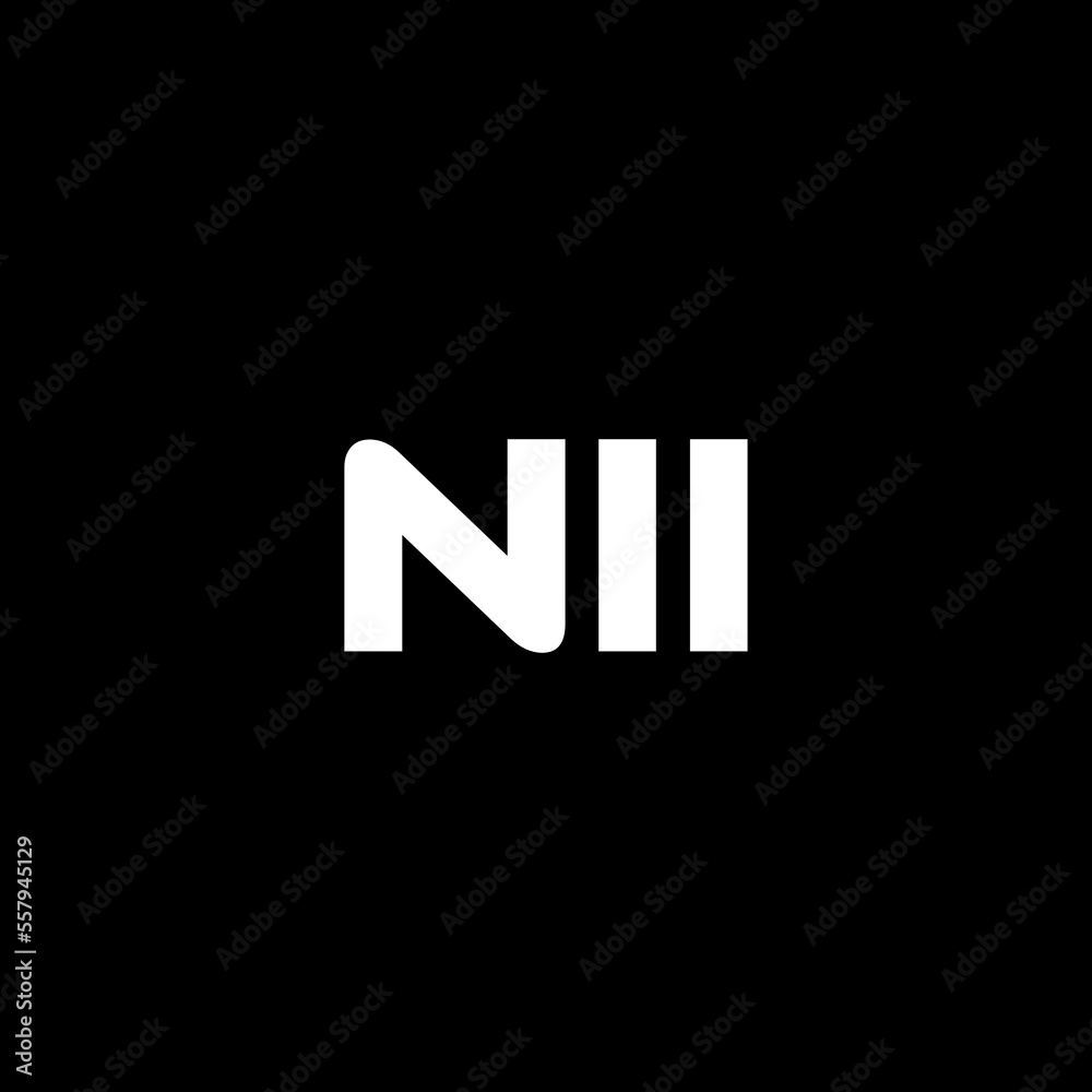 NII letter logo design with black background in illustrator, vector logo modern alphabet font overlap style. calligraphy designs for logo, Poster, Invitation, etc.