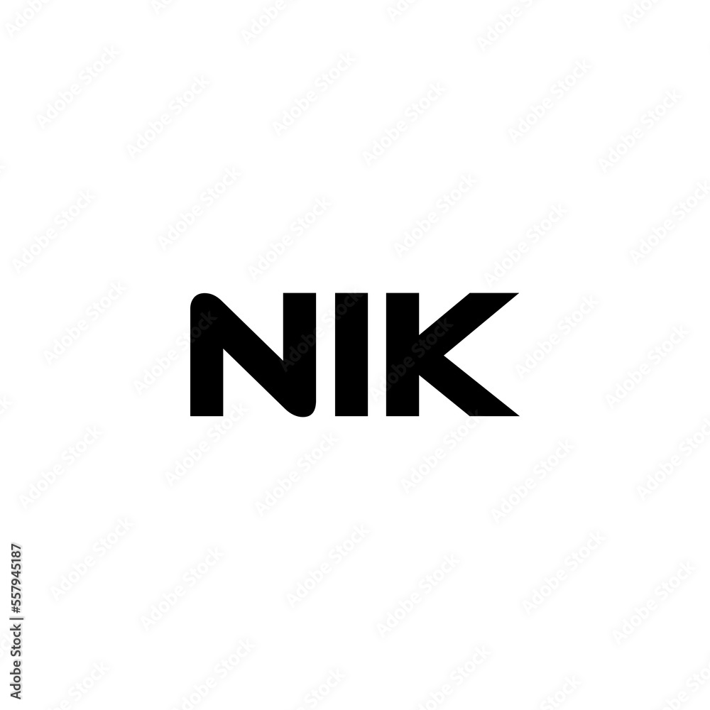 NIK letter logo design with white background in illustrator, vector logo modern alphabet font overlap style. calligraphy designs for logo, Poster, Invitation, etc.