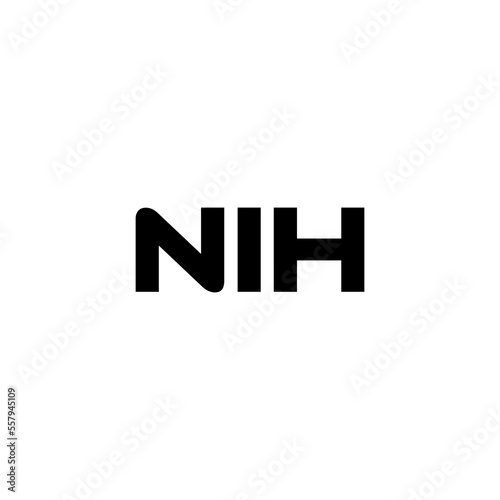 NIH letter logo design with white background in illustrator, vector logo modern alphabet font overlap style. calligraphy designs for logo, Poster, Invitation, etc.