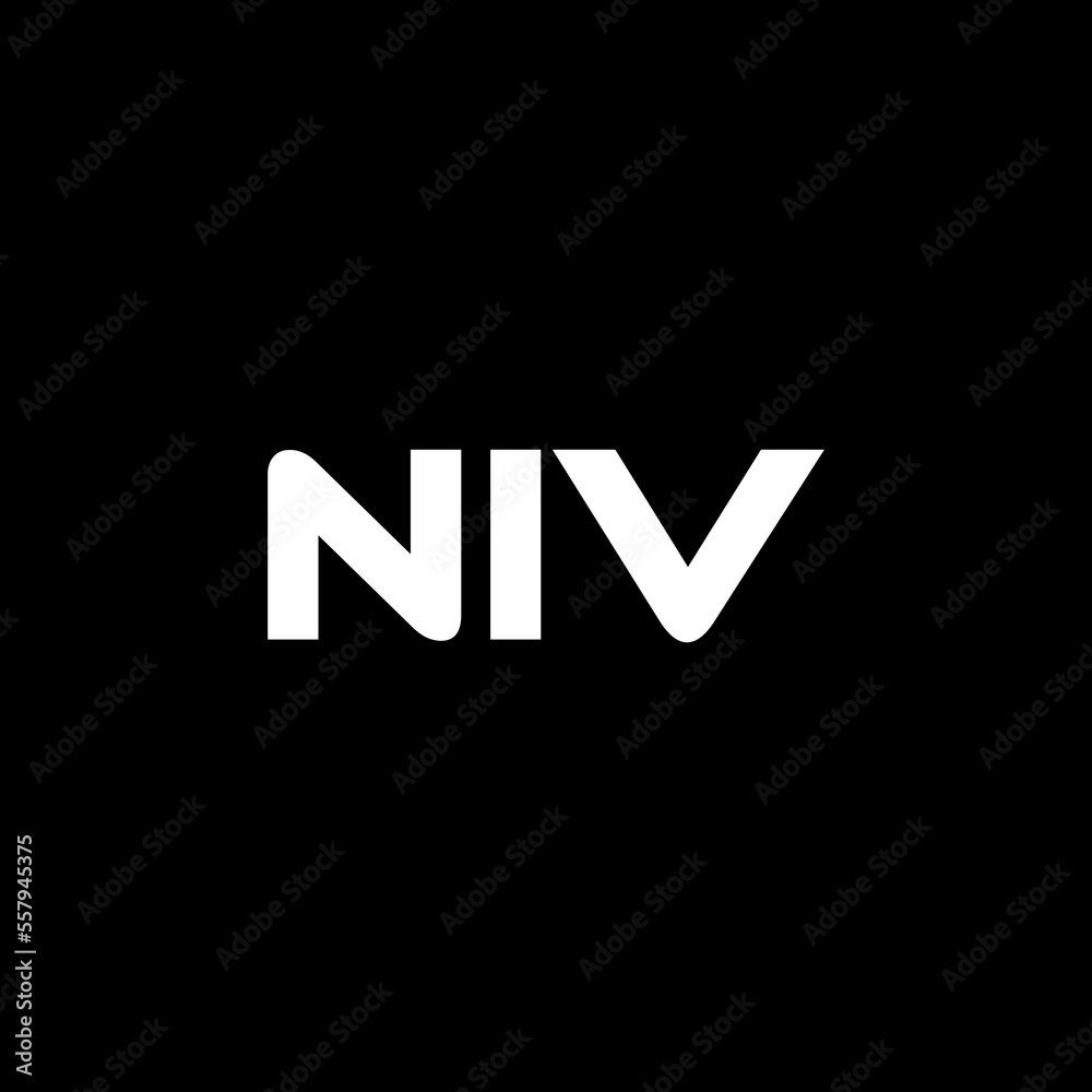 NIV letter logo design with black background in illustrator, vector logo modern alphabet font overlap style. calligraphy designs for logo, Poster, Invitation, etc. NIV letter logo design with black background in illustrator, vector logo modern alphabet font overlap style. calligraphy designs for logo, Poster, Invitation, etc.