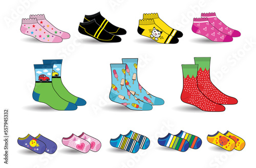 Collection of  trendy socks.
