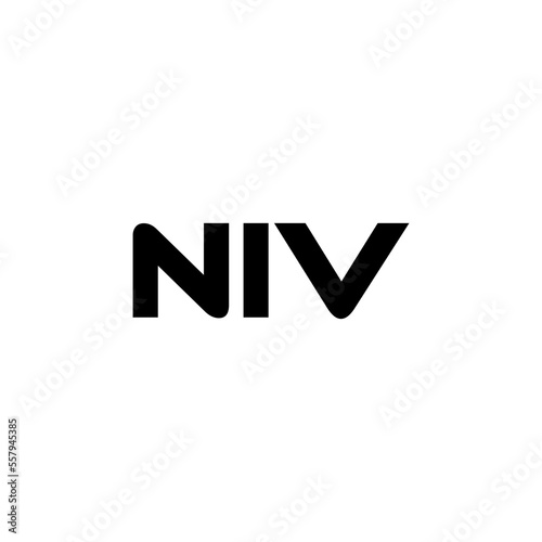 NIV letter logo design with white background in illustrator, vector logo modern alphabet font overlap style. calligraphy designs for logo, Poster, Invitation, etc. photo