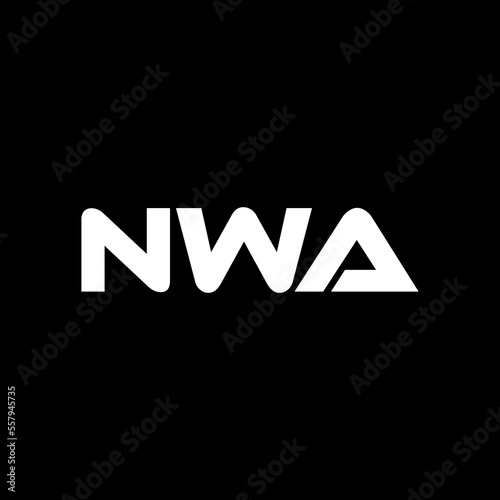 NWA letter logo design with white background in illustrator, vector logo modern alphabet font overlap style. calligraphy designs for logo, Poster, Invitation, etc.