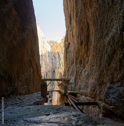 El Caminito del Rey or the King's Little Pathway a walkway bult along the Chorro Gorge