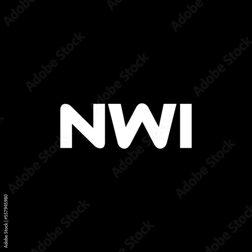 NWI letter logo design with white background in illustrator, vector logo modern alphabet font overlap style. calligraphy designs for logo, Poster, Invitation, etc.