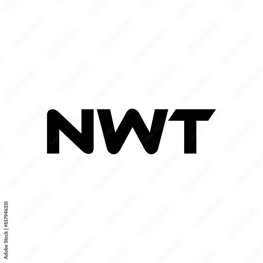 NWT letter logo design with white background in illustrator, vector logo modern alphabet font overlap style. calligraphy designs for logo, Poster, Invitation, etc.