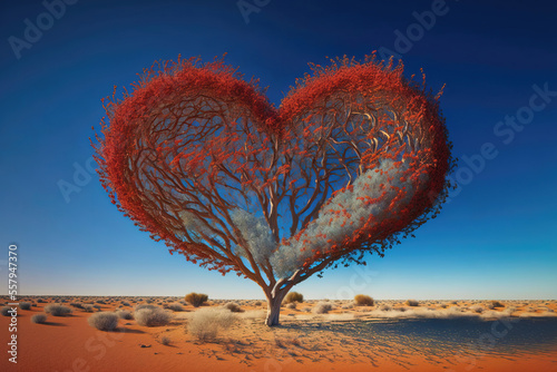 tree love heart  form. sketch art for artist creativity and inspiration. generative AI