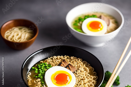Delicious noodles. Fast food meal with appetizing pasta and chopsticks.