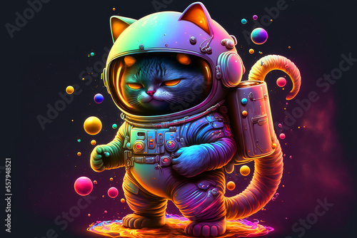 cat astronaut. Generative AI