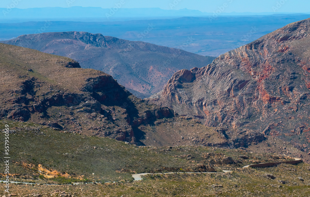 View northwards from the Teeberg viewing site over the Swartberg Mountains.